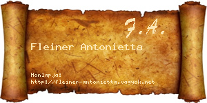 Fleiner Antonietta névjegykártya